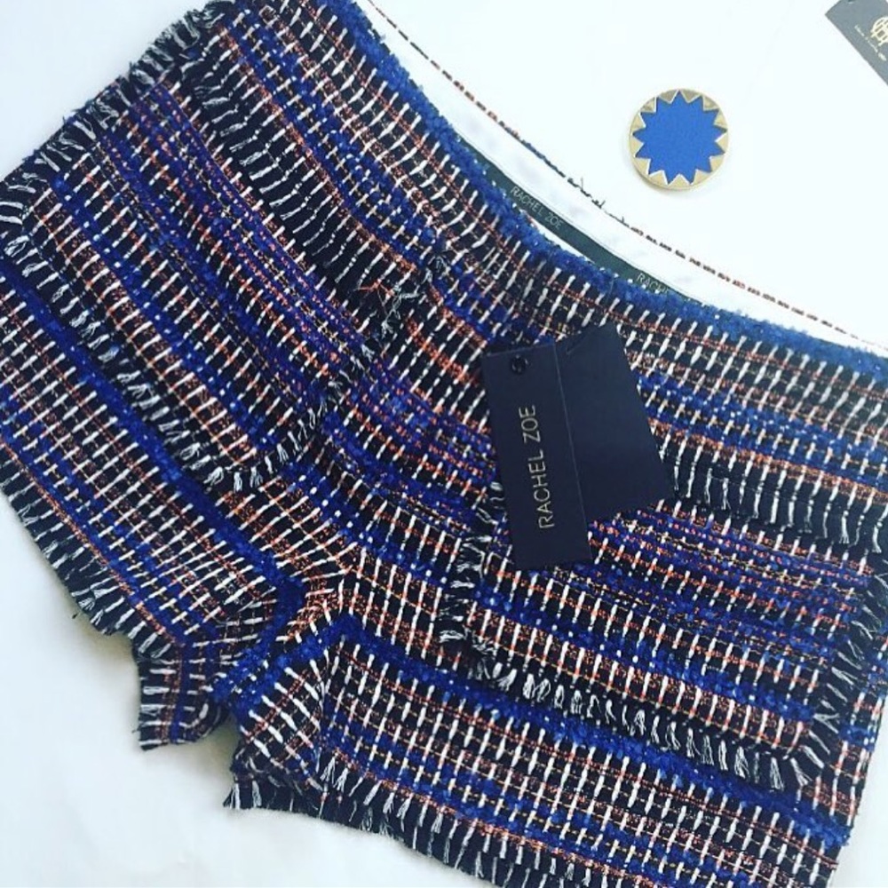Rachel Zoe tweed blue shorts